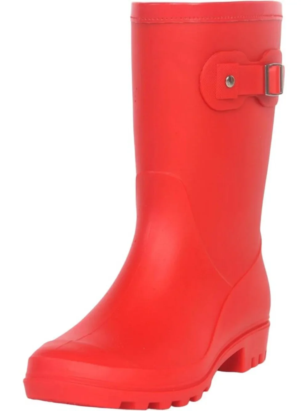 Women's Red Mid Calf Rain Boots Waterproof Anti-slipping Rainboots Rain Shoes